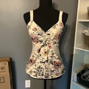 Floral Print Women's Top - Cream